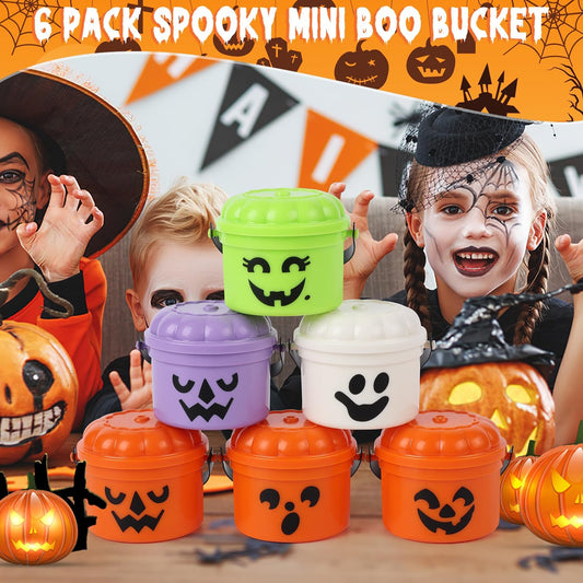 Boo-tiful Bite-Sized Buckets of Spooktacular Nostalgia: Mini Pumpkin Pails for a Treat-tastic Halloween Haunt (6 Silly Sips Included)