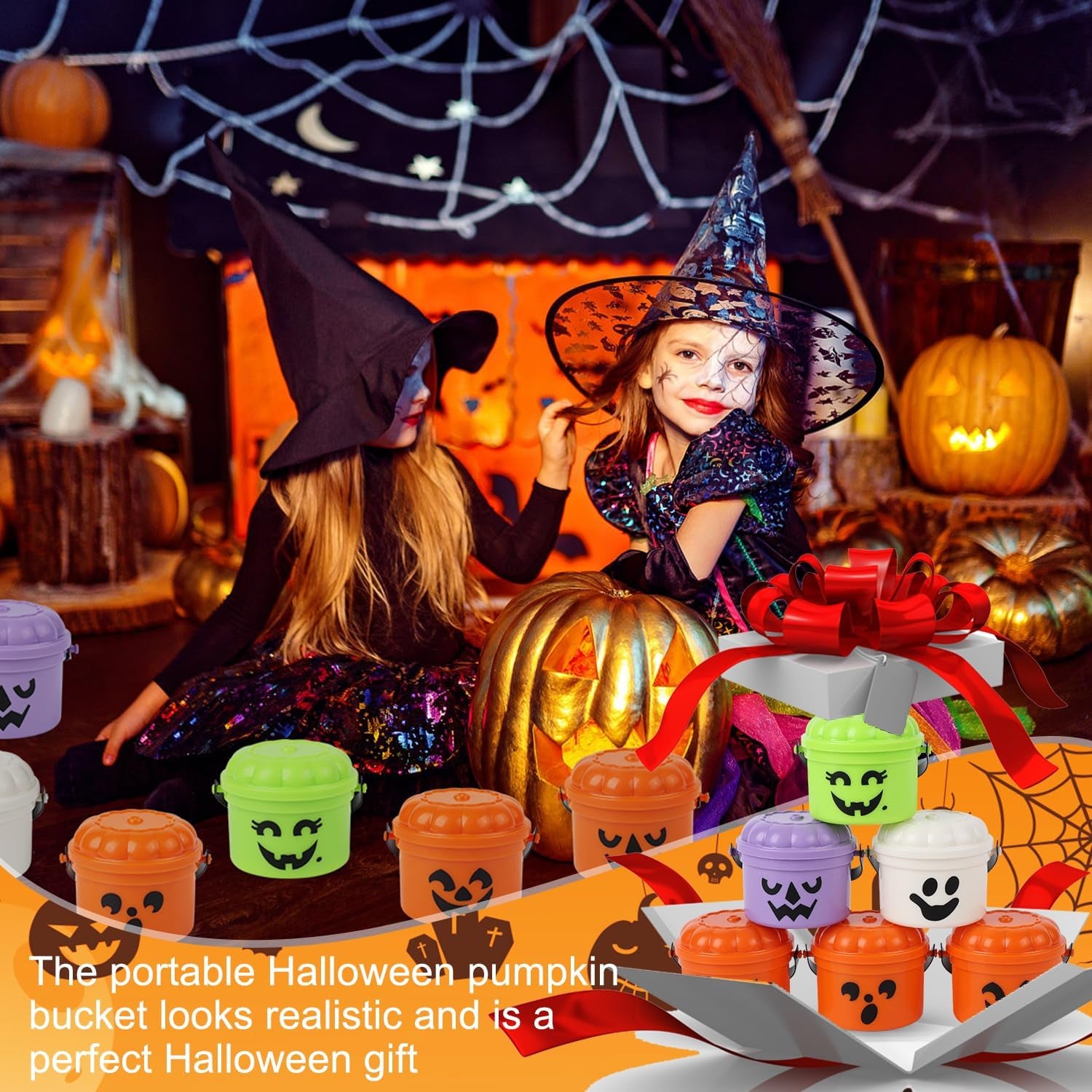 Boo-tiful Bite-Sized Buckets of Spooktacular Nostalgia: Mini Pumpkin Pails for a Treat-tastic Halloween Haunt (6 Silly Sips Included)