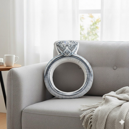 JUMBO 27 inch Engagement Ring-Shaped Pillow, Unique Decorative Pillow, Custom Home Accent, Bridal Shower Decoration